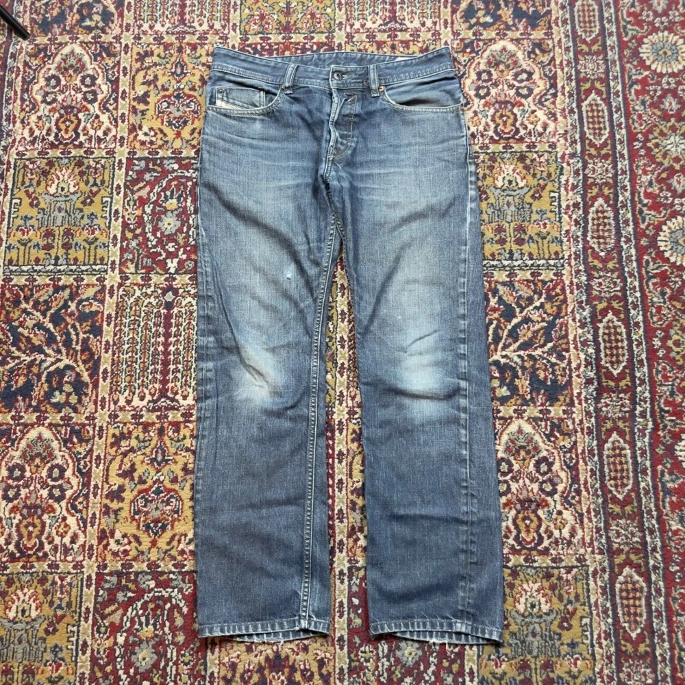 VTG‎ Diesel Waykee Jeans Regular Straight Dark Wash Whisker Denim Men Size 29x30